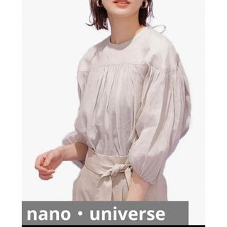 ナノユニバース(nano・universe)の◆nano・universe◆ラミーギャザーティアードワンピース 8分袖　36(シャツ/ブラウス(長袖/七分))