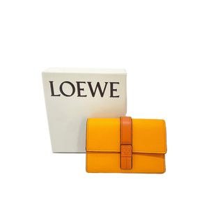 最終値下げ　美品 ロエベ Loewe 三つ折り財布 オレンジ