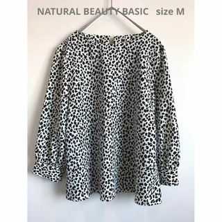 ナチュラルビューティーベーシック(NATURAL BEAUTY BASIC)のNATURAL BEAUTY BASIC レオパードポリエステルブラウス 7分袖(シャツ/ブラウス(長袖/七分))