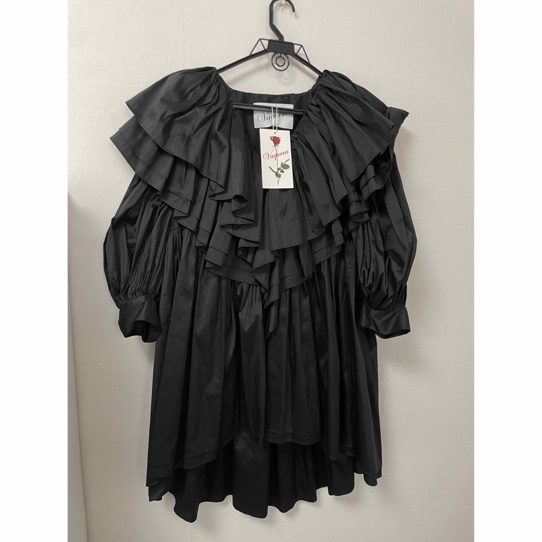 vaquera nyc バケラ ワンピース　フリル　ドレス　黒　ブラック レディースのワンピース(ひざ丈ワンピース)の商品写真