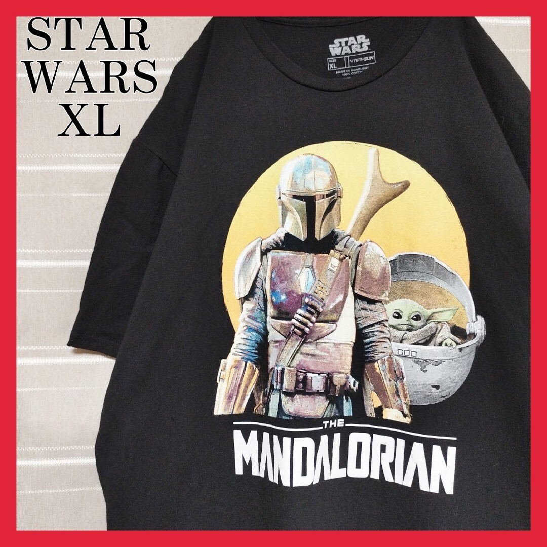 STARWARSマンダロリアンムービーTシャツtシャツベビーヨーダ映画XL黒