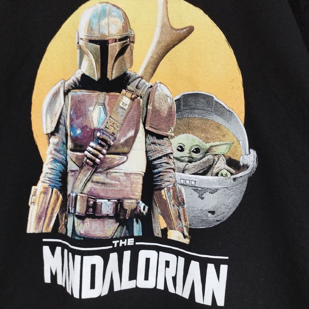 STARWARSマンダロリアンムービーTシャツtシャツベビーヨーダ映画XL黒ロゴ