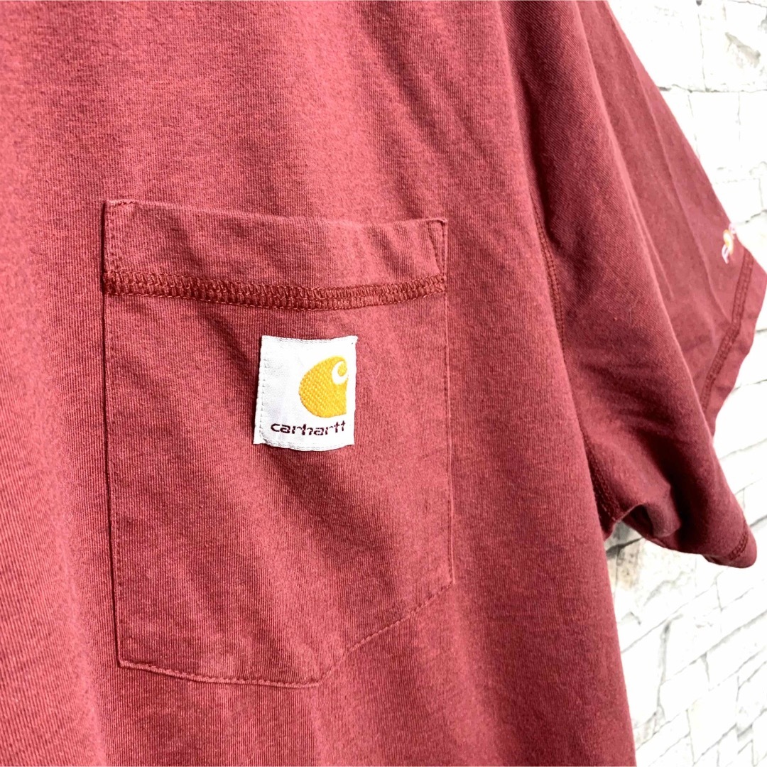 C539 【Carhartt】半袖ポケットTシャツ【3XL】ワイン - www