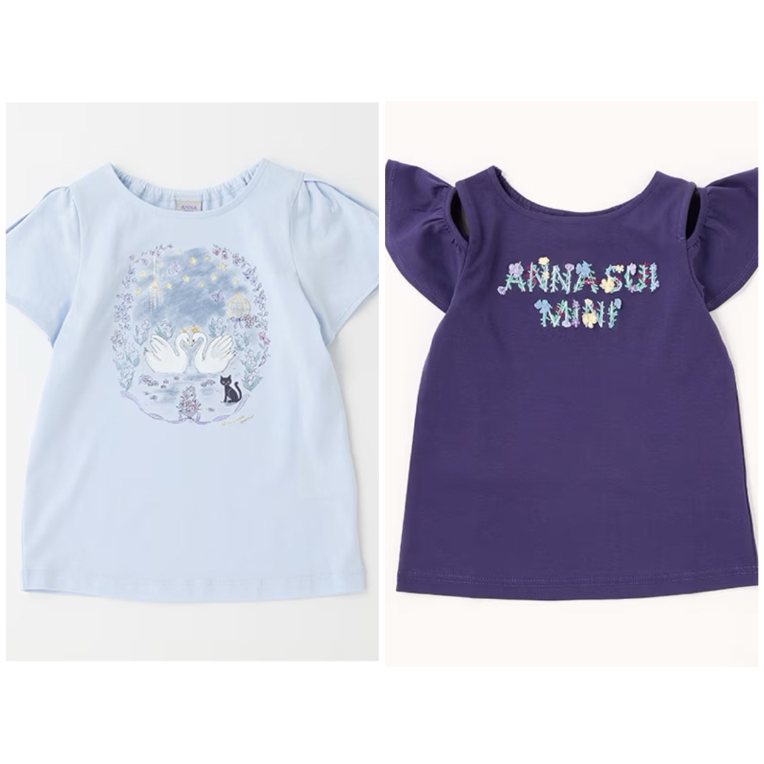 おまとめ　アナスイミニ 今期  2枚　スワン 花プリント花ロゴ Tシャツ 150