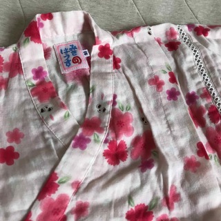 ミキハウス(mikihouse)のミキハウス 90 甚平 綿100% 女の子 ピンク うさぎ(甚平/浴衣)