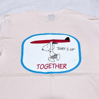 スヌーピー(SNOOPY)のスヌーピー♡SNOOPY サーフ柄 Tシャツ ハワイ アイボリー サーフィン②(Tシャツ(半袖/袖なし))