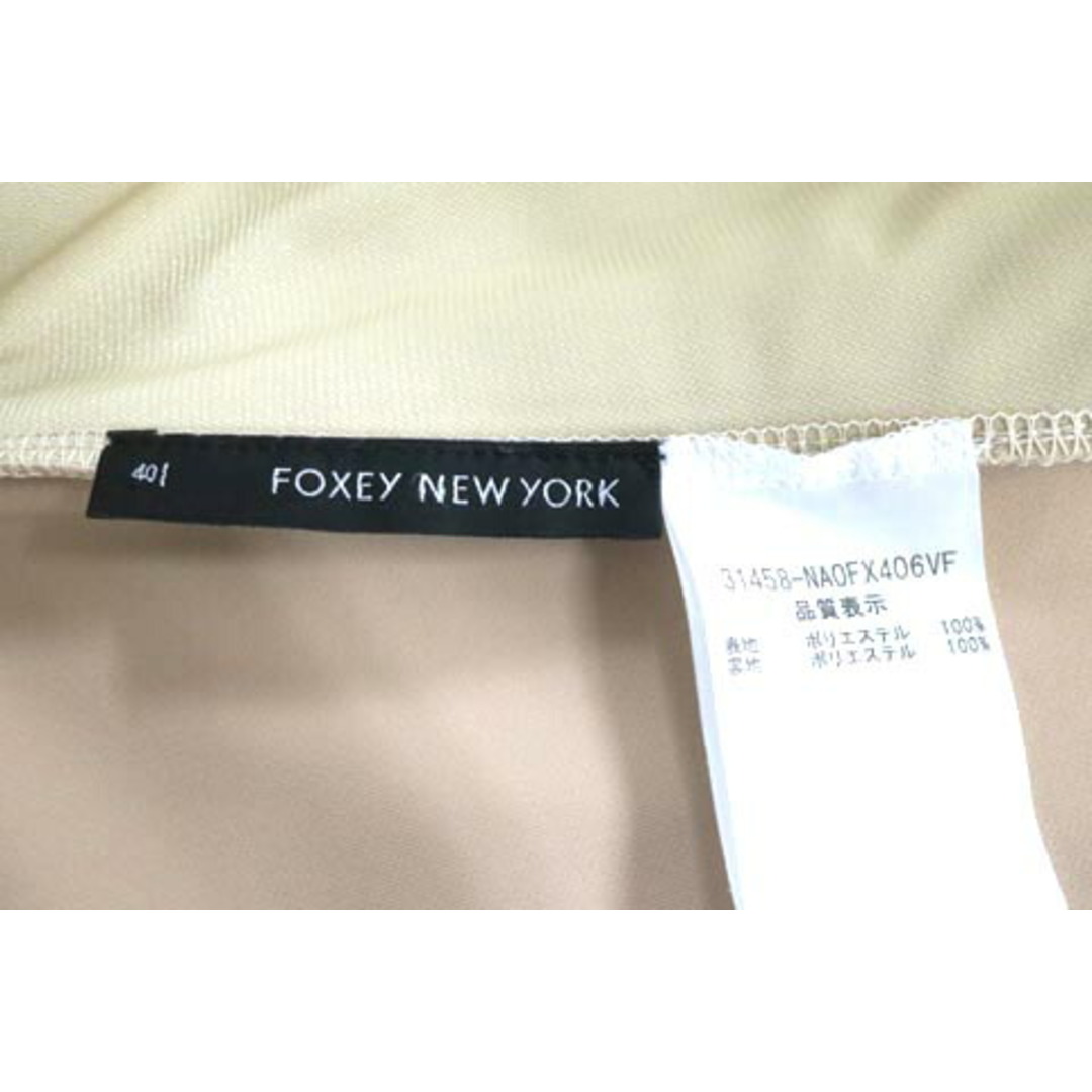 FOXEY(フォクシー)の【中古】FOXEY NEW YORK フォクシーニューヨーク ワンピース レディース ノースリーブ ベージュ Mサイズ レディースのワンピース(その他)の商品写真