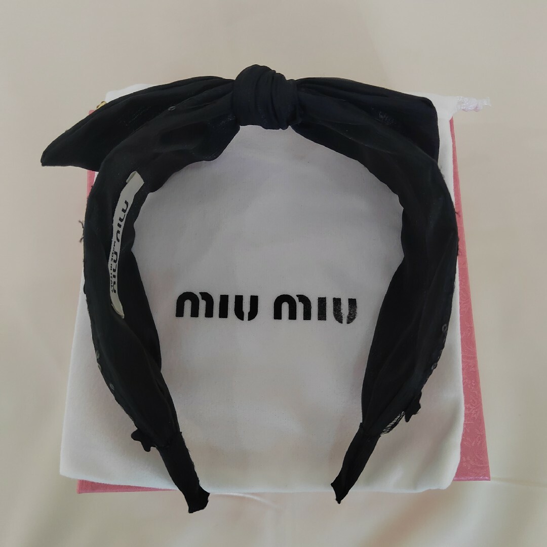 MIUMIU】可愛いヘアバンド・リボンブラック - カチューシャ