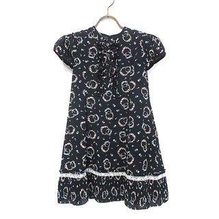 ポンポネット(pom ponette)の【中古】pom ponette ポンポネット 子供服 キッズ ワンピース ブラック 花柄 半袖 レース 女の子 サイズ130cm　人気(ワンピース)