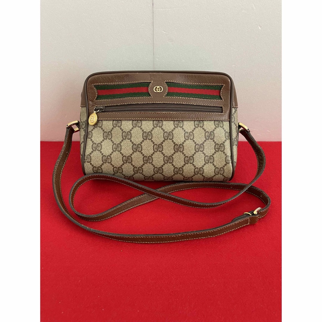 GUCCI オールドグッチ シェリーライン ショルダーバッグ 茶-