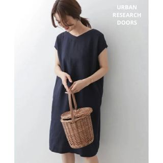 アーバンリサーチドアーズ(URBAN RESEARCH DOORS)のアーバンリサーチ ドアーズ リネンフレンチスリーブワンピース(ひざ丈ワンピース)