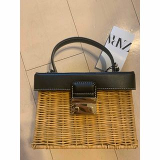 ザラ(ZARA)の新品 ZARA カゴバッグ ミニ ラタン ショルダー レディース(かごバッグ/ストローバッグ)