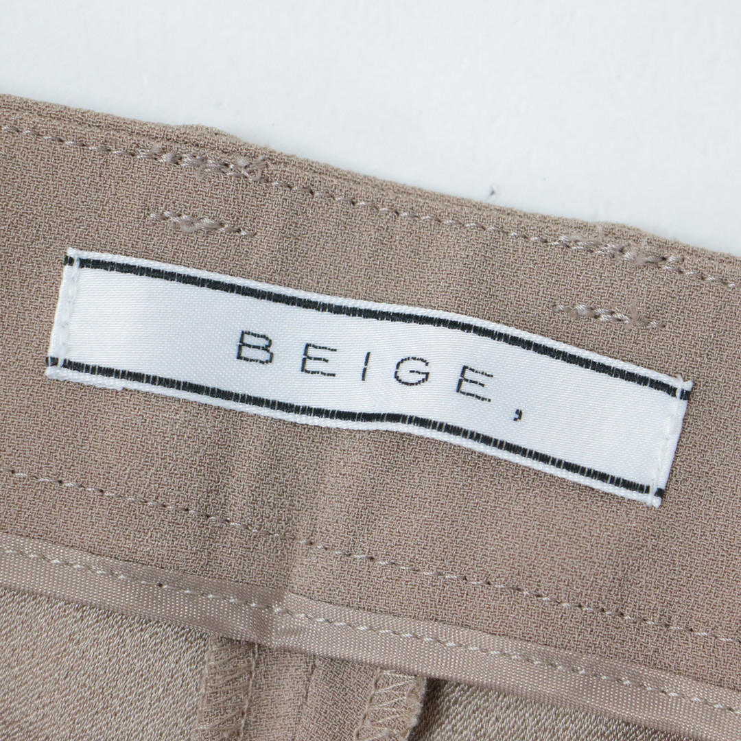 BEIGE,(ベイジ)のBEIGE ベイジ パンツ ボトムス ズボン ベージュ 4(M) ワイド フルレングス センタープレス ハイウエスト ツイル コットン リネン 綿 麻 ブレンド おしゃれ シンプル 無地 きれいめ 大人女子 ブランド 上品 ベーシック オフィスカジュアル【レディース】【中古】 レディースのパンツ(カジュアルパンツ)の商品写真