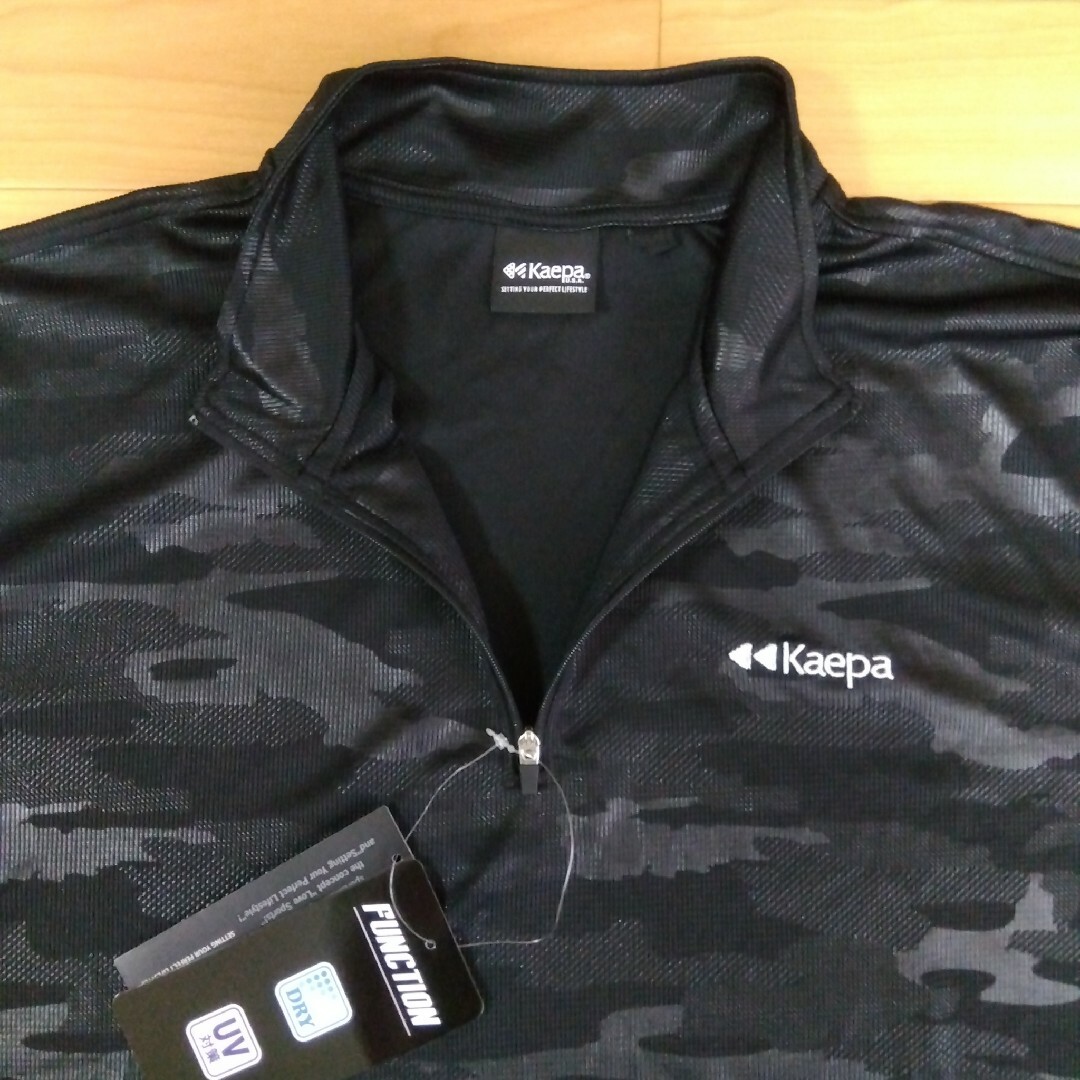 Kaepa(ケイパ)のL　③ケイパ　新品　半袖ポロシャツ　メンズ　ゴルフウェア　黒　迷彩柄 スポーツ/アウトドアのゴルフ(ウエア)の商品写真