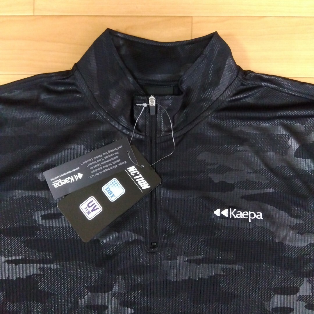 Kaepa(ケイパ)のL　③ケイパ　新品　半袖ポロシャツ　メンズ　ゴルフウェア　黒　迷彩柄 スポーツ/アウトドアのゴルフ(ウエア)の商品写真
