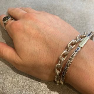 VINTAGE ヴィンテージ シルバー925 あずきチェーンブレスレットの
