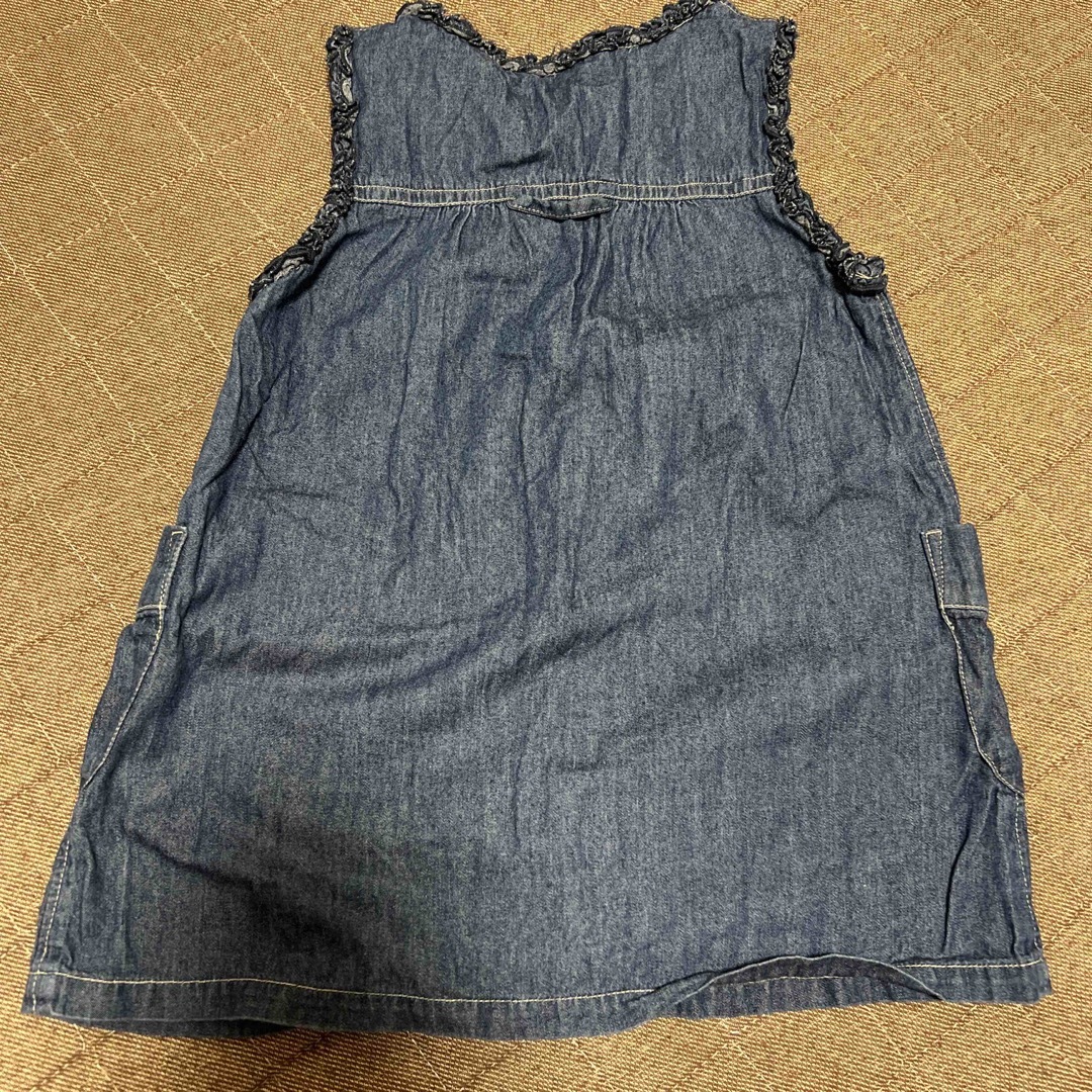 3can4on(サンカンシオン)の3can4on デニムワンピース100 キッズ/ベビー/マタニティのキッズ服女の子用(90cm~)(ワンピース)の商品写真