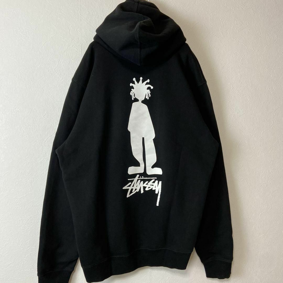 STUSSY - 【人気シャドーマン◎】stussyバックプリント古着パーカー黒