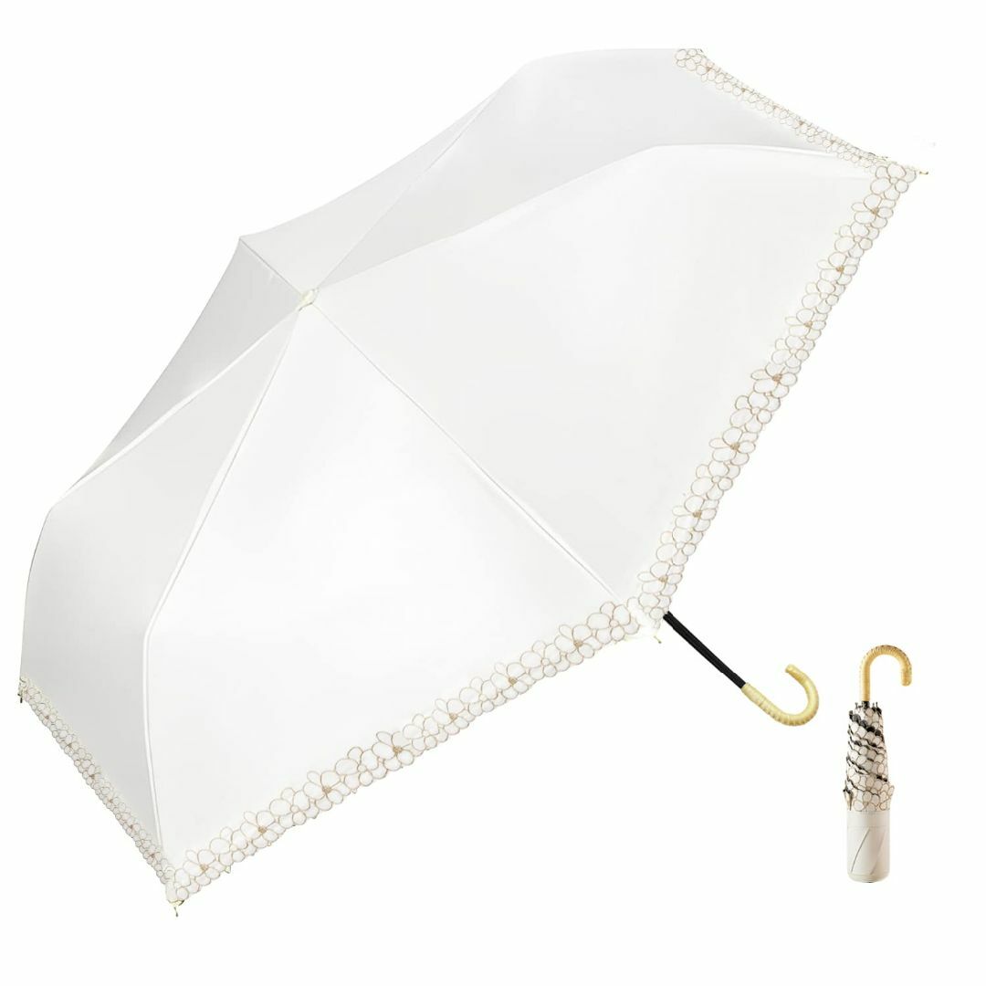 【色: 03花柄-ホワイト】日傘 折りたたみ傘 超軽量 174g194g UVカ