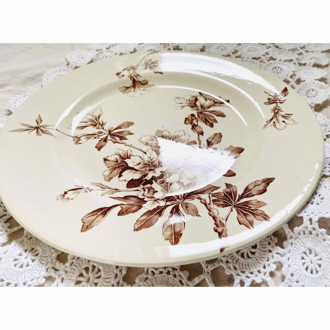 フランスアンティーク リュネヴィル窯 ディナープレート 平皿 花柄