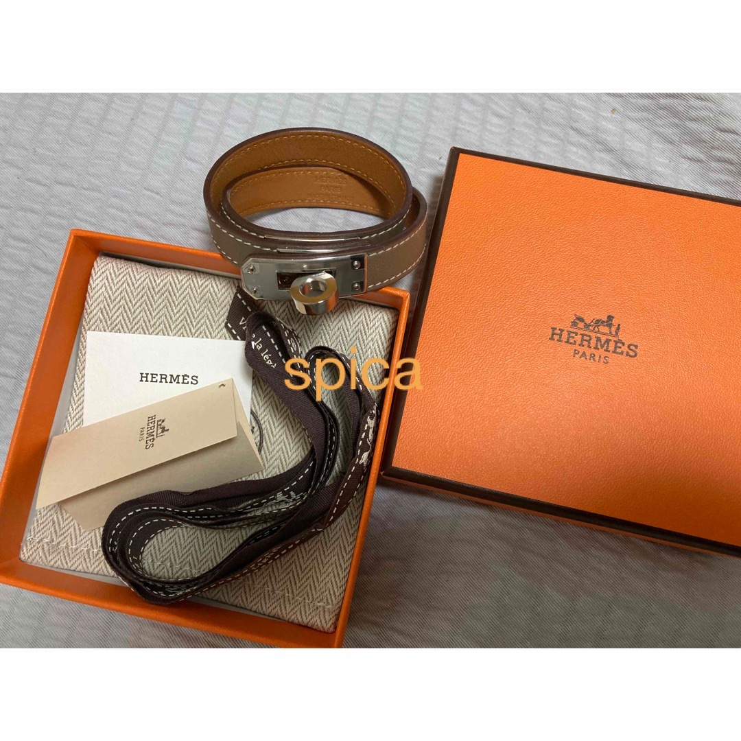 Hermes - HERMES エルメス レザーブレスレット 《ケリー》 ドゥブル