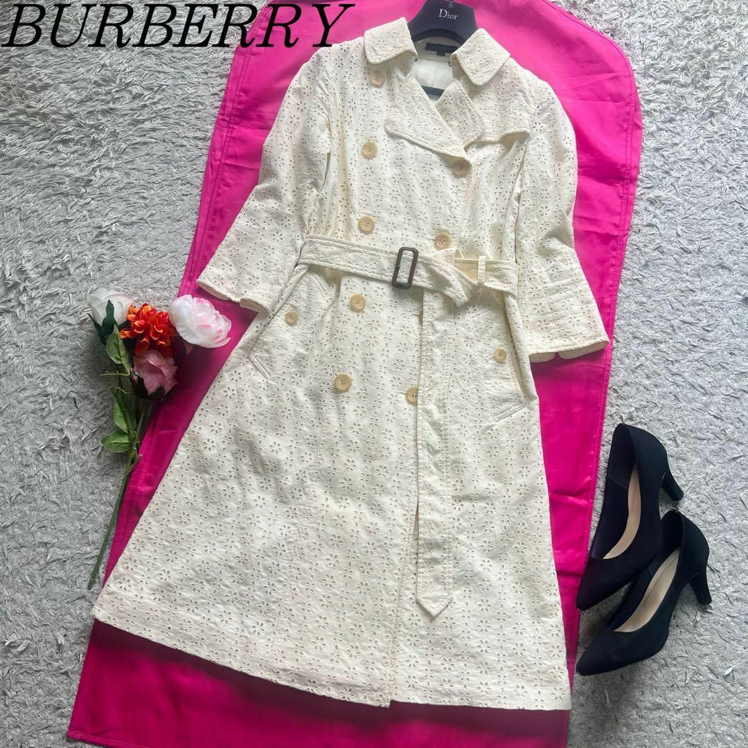 BURBERRY(バーバリー)の【良品】BURBERRY LONDON コットンレーストレンチコート 36 レディースのジャケット/アウター(トレンチコート)の商品写真