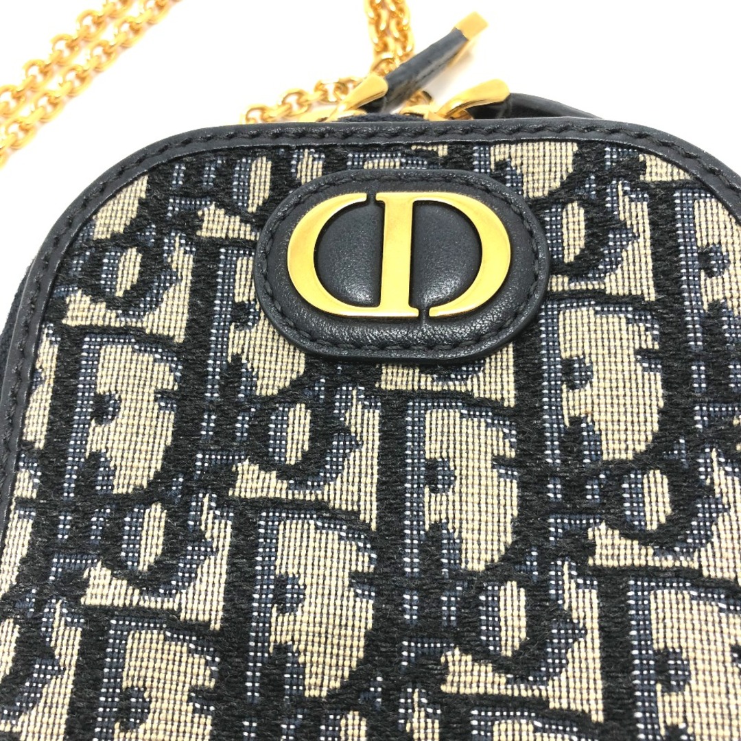 ディオール Dior 30 MONTAIGNE フォンホルダー オブリーク スマホケース/斜め掛け ショルダーバッグ キャンバス/レザー ネイビー