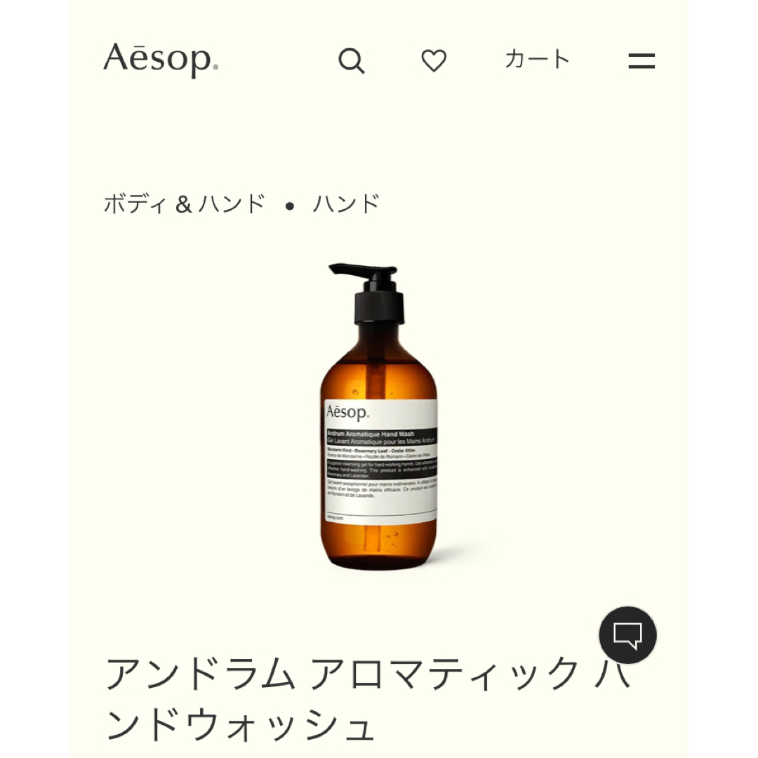 Aesop(イソップ)のAesop　アンドラム　アロマティック　ハンドウォッシュ〈ハンドソープ〉 コスメ/美容のボディケア(ボディソープ/石鹸)の商品写真