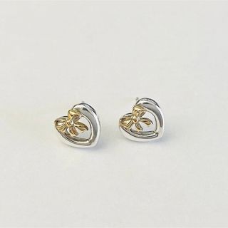 ティファニー(Tiffany & Co.)のティファニー　ピアス　リボンハート　シルバー925  18金　K18(ピアス)