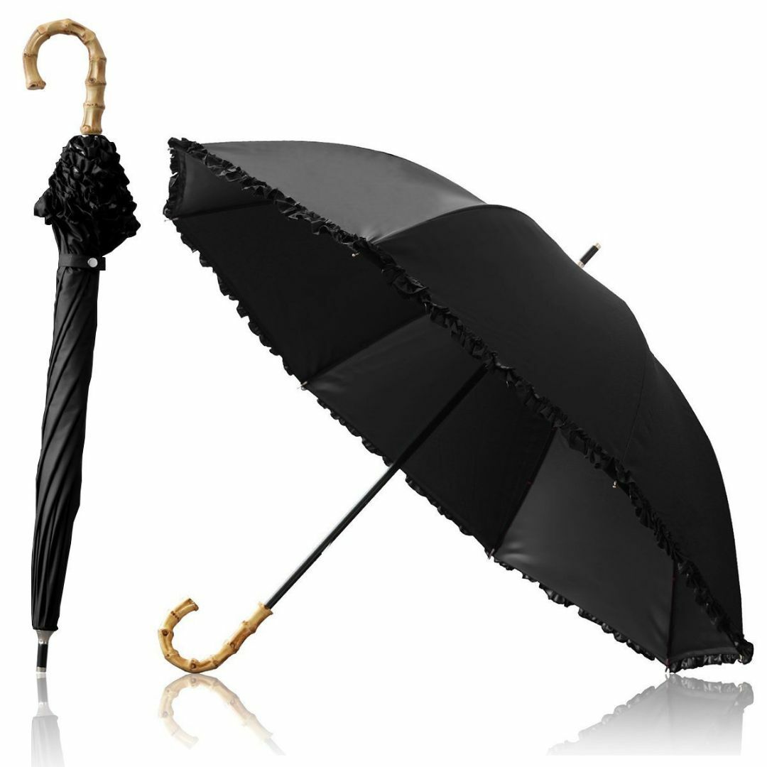 色: 【A1】長傘/ブラック】Ombrage 完全遮光 100% 日傘 ショー