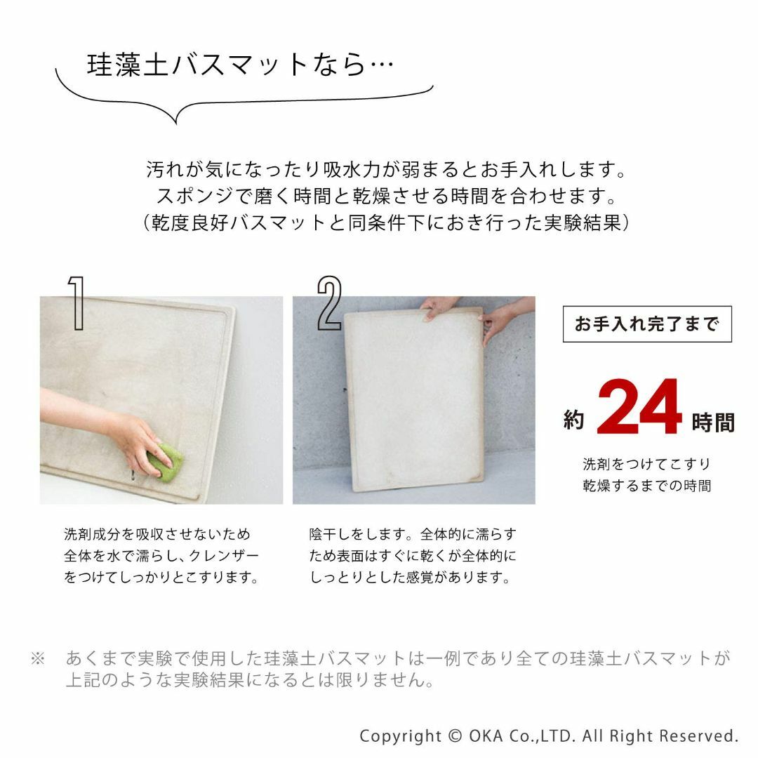 色: ベージュ】オカOKA 乾度良好 Dナチュレ バスマット 約50×80cmの