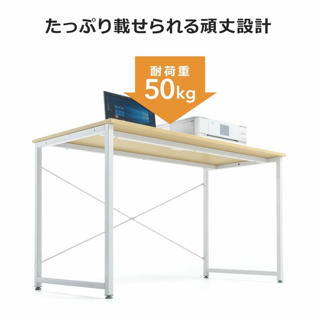 【色: ブラウン】サンワダイレクト シンプルワークデスク 幅60cm×奥行60c