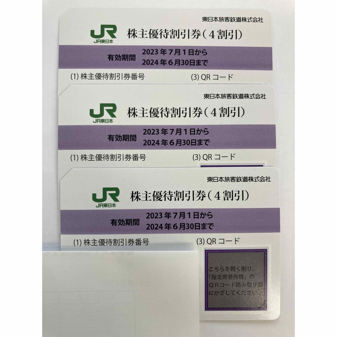 JR東日本株主優待　割引券３枚