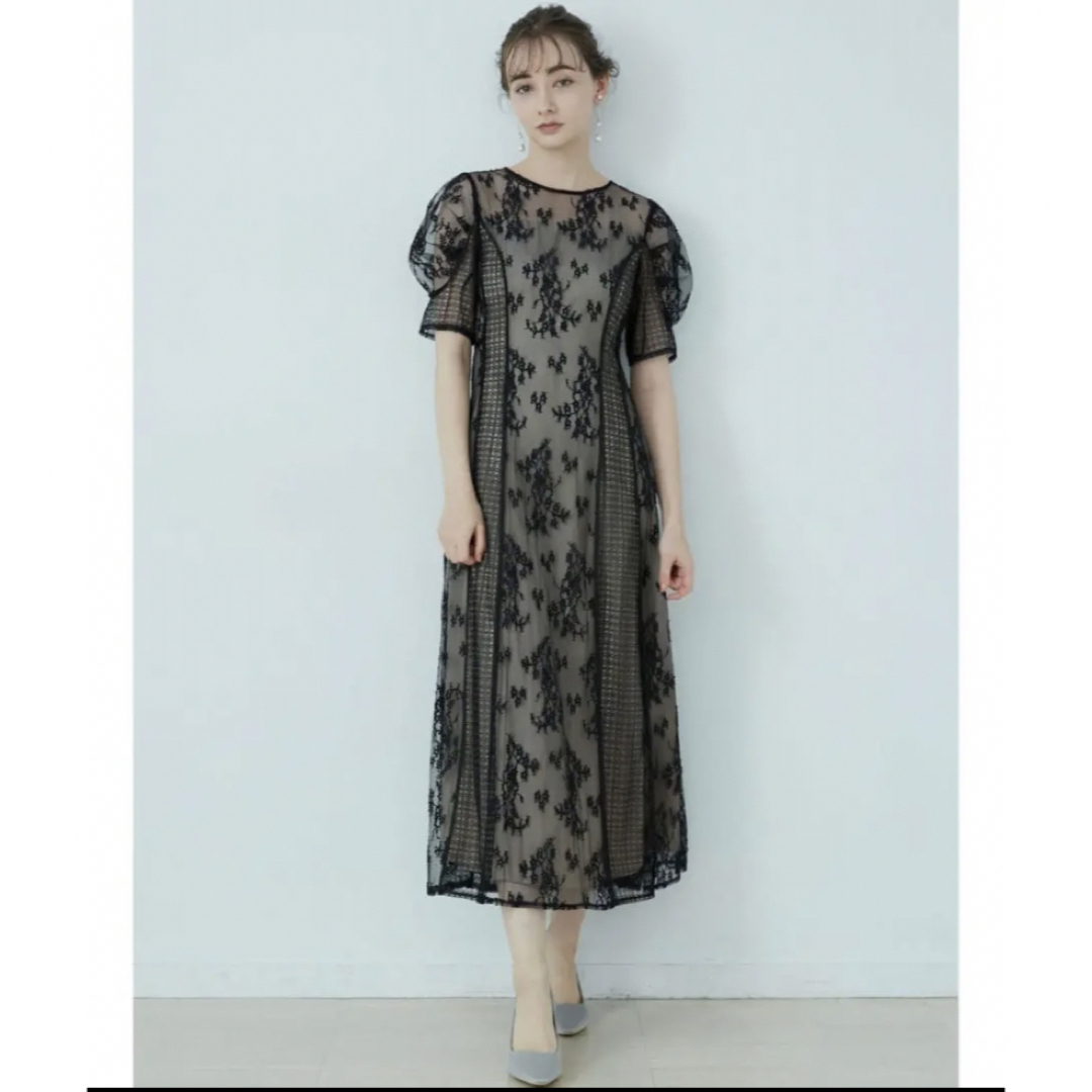 【最終値下げ】美品 ラグナムーン LADYパネルレースワンピース　ドレス　M