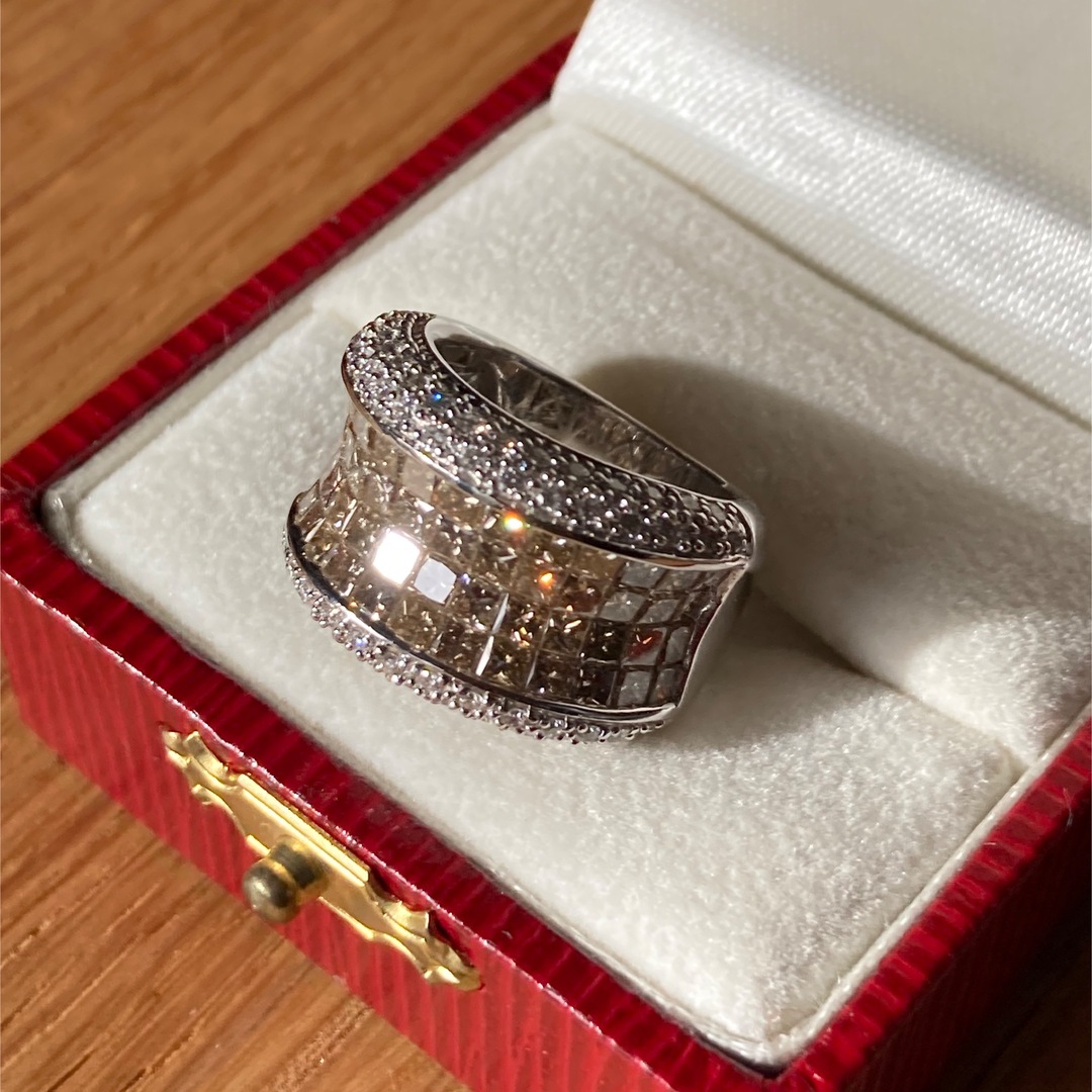 K18 WGブラウンダイヤ&メレダイヤリング レディースのアクセサリー(リング(指輪))の商品写真
