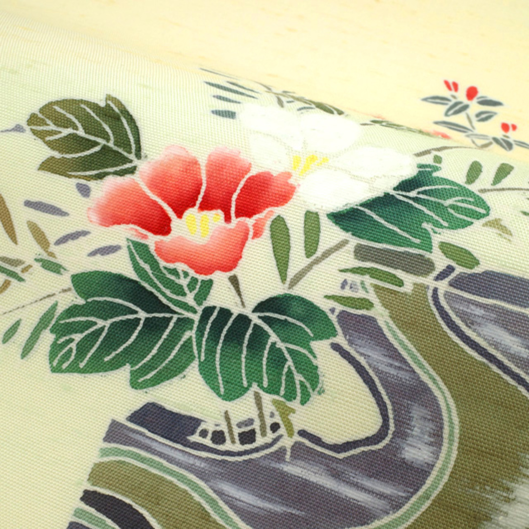 すごい値!名古屋帯 九寸 紬 手染め 正絹 上質 薄黄ベージュ すごい値!名古屋帯 九寸 紬 手染め 正絹 上質 薄黄ベージュ