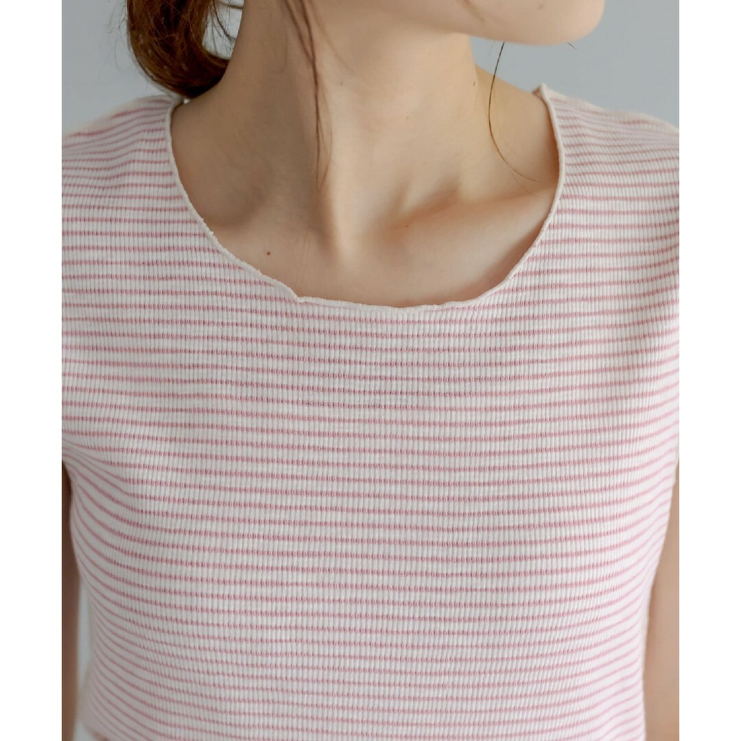 pual ce cin(ピュアルセシン)の新品【 pual ce cin ピュアルセシン 】テレコ ボーダータンクトップ レディースのトップス(タンクトップ)の商品写真