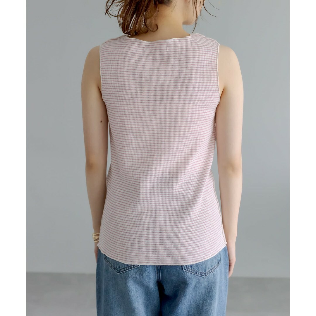 pual ce cin(ピュアルセシン)の新品【 pual ce cin ピュアルセシン 】テレコ ボーダータンクトップ レディースのトップス(タンクトップ)の商品写真