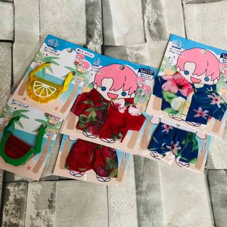 新作‼️ ぬい活　ぬいぐるみ用アロハシャツ＆ズボン　赤青セット　ヲタコレ(キャラクターグッズ)