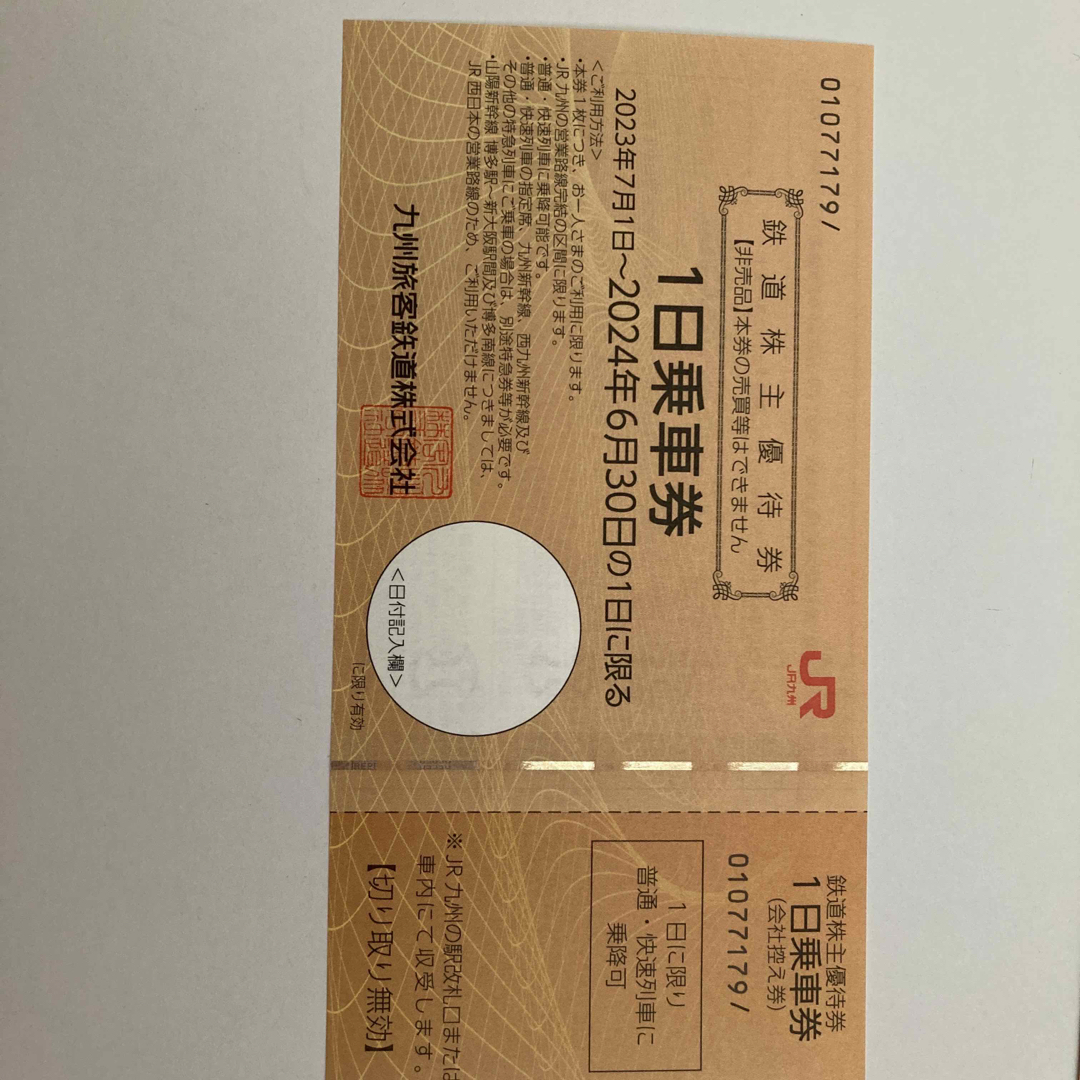 JR(ジェイアール)のJR九州株主優待 1セット チケットの優待券/割引券(その他)の商品写真