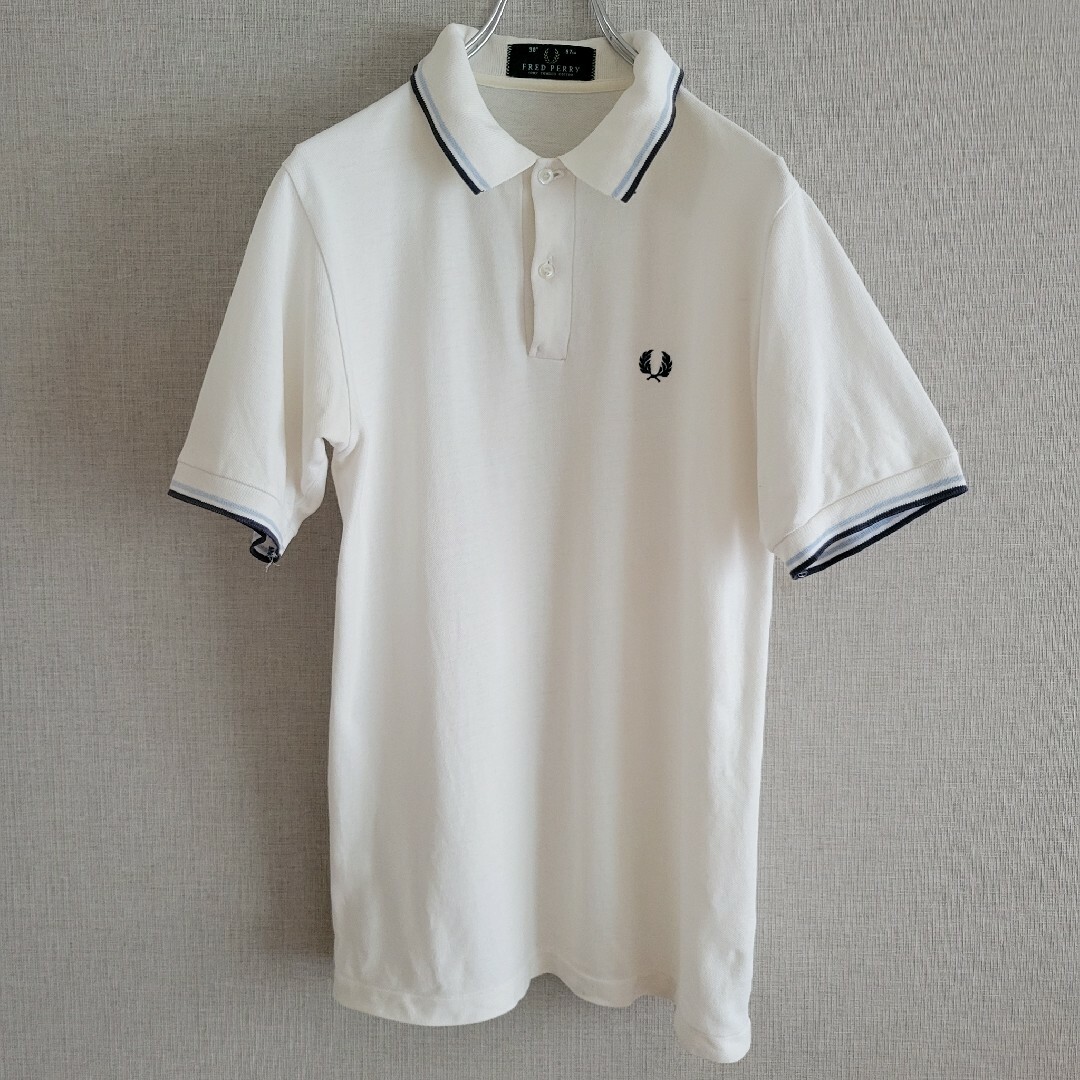 FRED PERRY - FRED PERRY フレッドペリー ポロシャツ 白ホワイト M12の