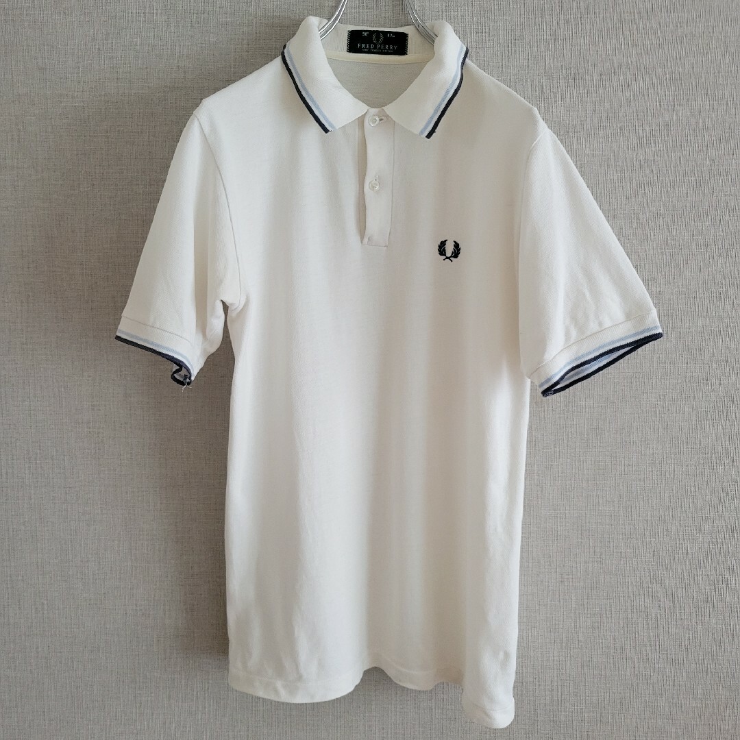 国内直営店 FRED PERRY フレッドペリー 半袖 ポロシャツ シャツ 白 ...