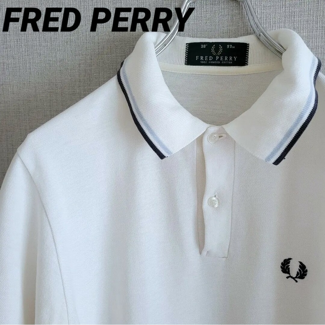 FRED PERRY フレッドペリー ポロシャツ 白ホワイト M12 | フリマアプリ ラクマ