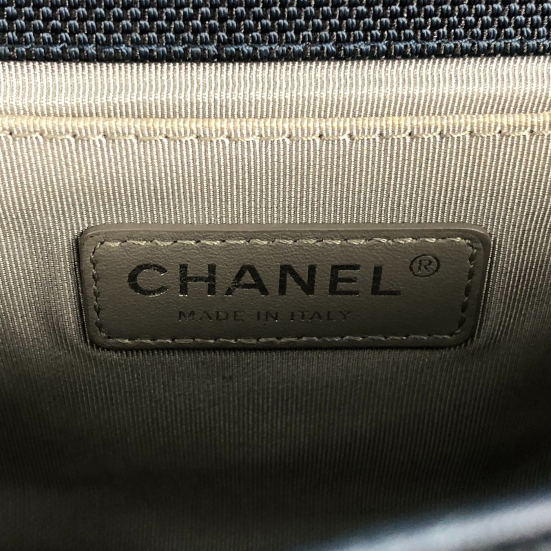 シャネル CHANEL ボーイシャネル25 ネイビー×ピンク ナイロンキャンバス レディース ショルダーバッグ