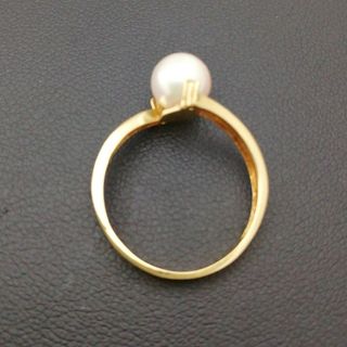 K18 ◯あこや真珠7.0㎜✨ダイヤ付き✨リング✨ あこや艶々可愛いリング