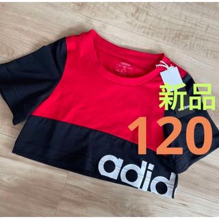 アディダス(adidas)の◾️adidas◾️ガールズ　Tシャツ　ショート丈　半袖　レッド　赤　120(Tシャツ/カットソー)