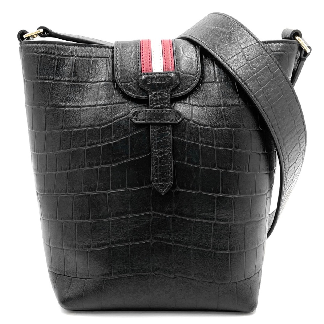 BALLY バリー ショルダーバッグ クロコ型押し ストライプ 肩掛け 斜め