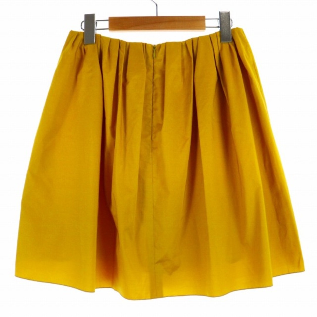 ビアンカ BIANCA フレアスカート ギャザー ひざ丈 無地 36 S 黄 レディースのスカート(ひざ丈スカート)の商品写真