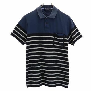 ポールスミス(Paul Smith)のポールスミス ボーダー 半袖 ポロシャツ L ネイビー系 Paul Smith 胸ポケット メンズ 【中古】  【230628】(ポロシャツ)