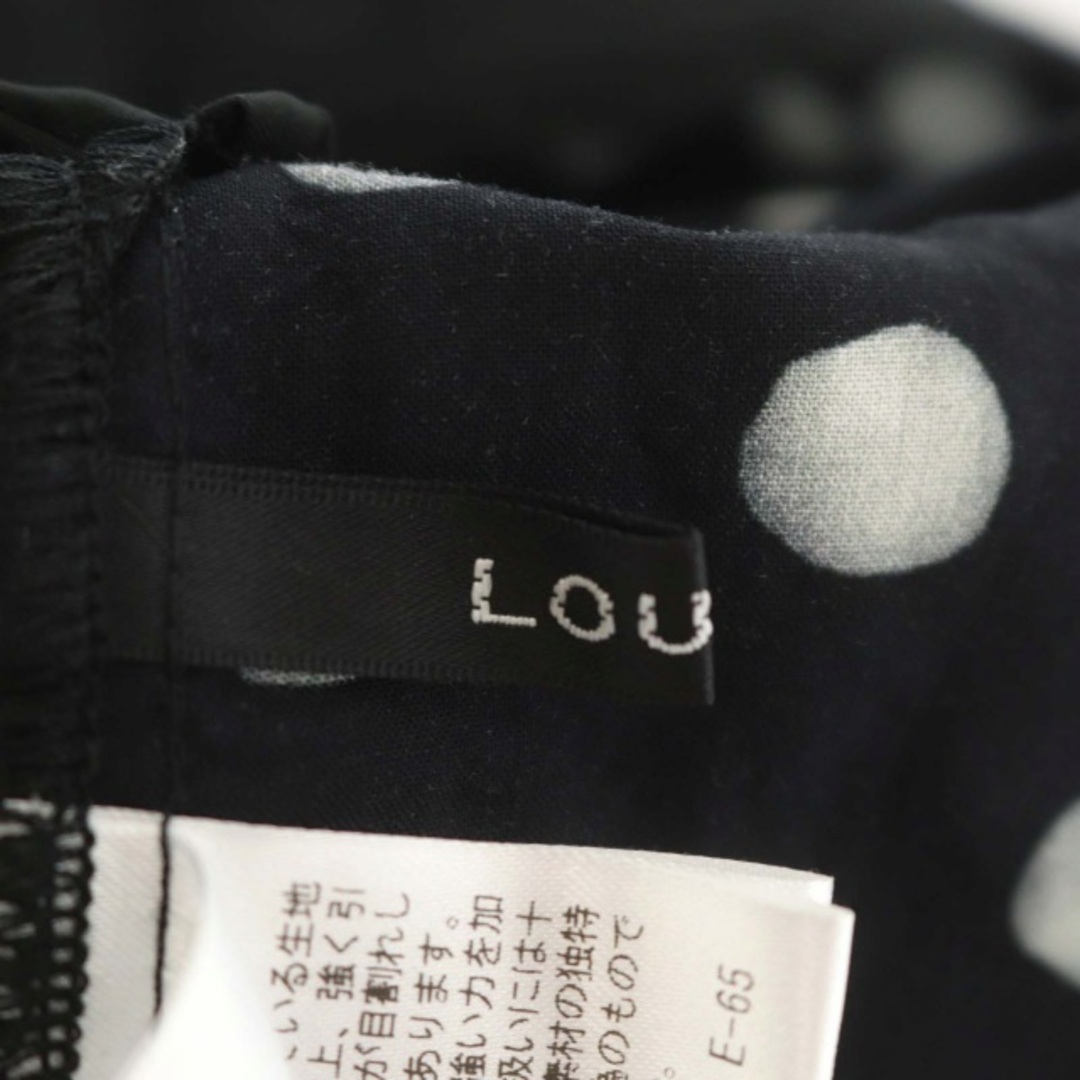 LOUNIE(ルーニィ)のルーニィ ドット柄プリントスカート フレア ロング タック 36 黒 ブラック レディースのスカート(ロングスカート)の商品写真